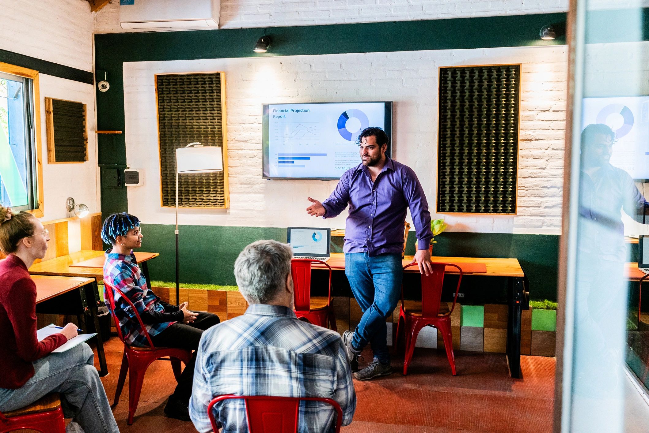 Founder presenting during a skill-building workshop